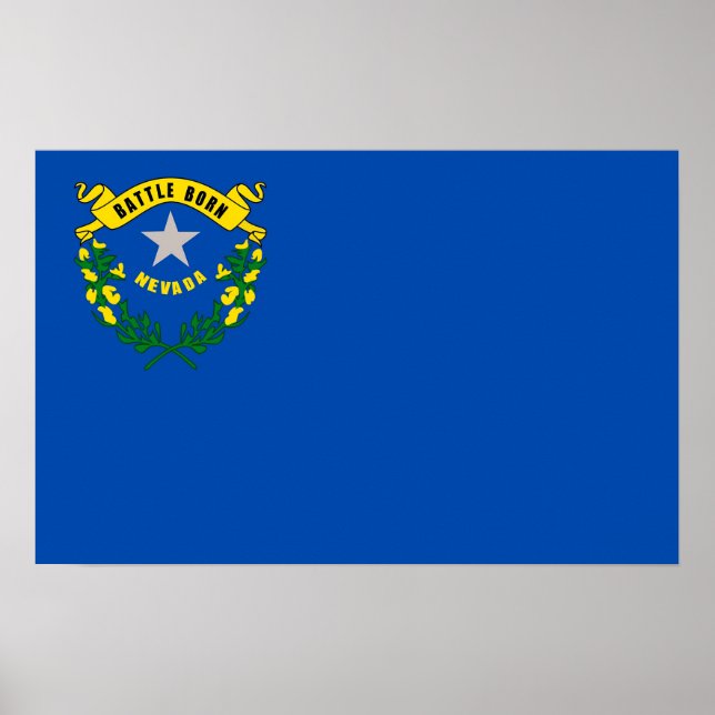 Poster med Flagga av Nevada, USA. (Framsidan)