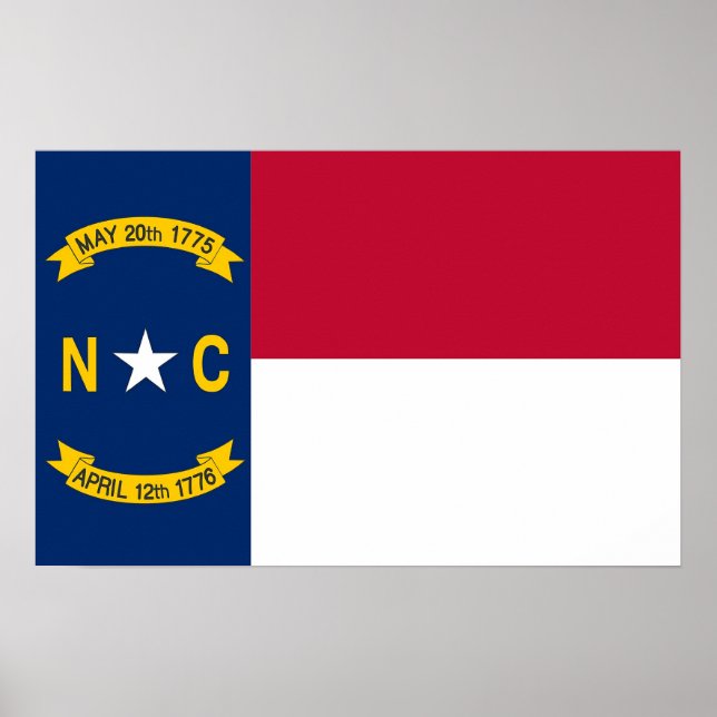 Poster med Flagga av North Carolina, USA (Framsidan)