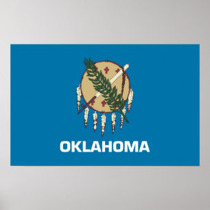 Poster med Flagga av Oklahoma, USA