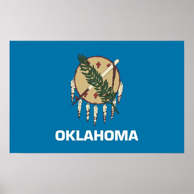 Poster med Flagga av Oklahoma, USA (Framsidan)