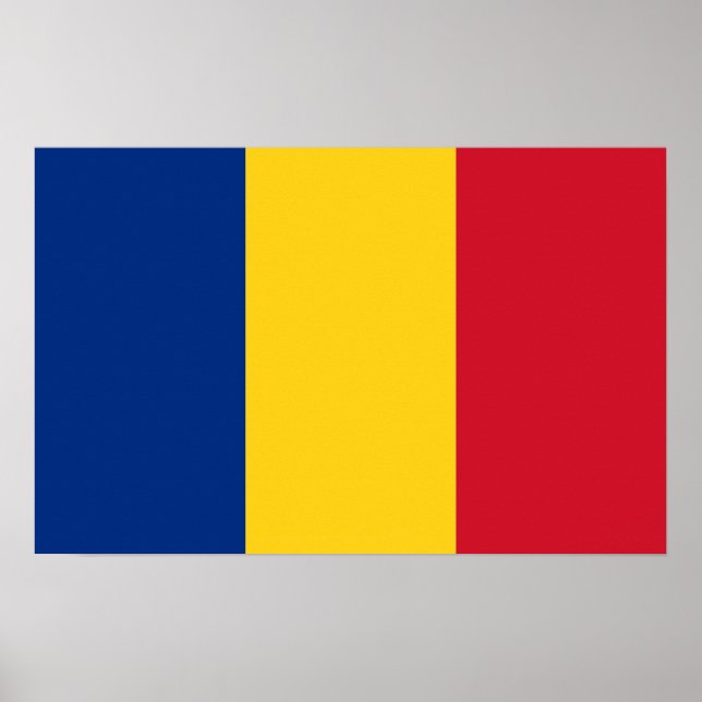 Poster med Flagga av Rumänien (Framsidan)