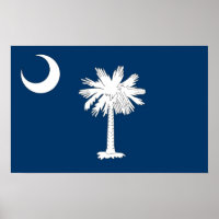 Poster med Flagga av South Carolina, USA