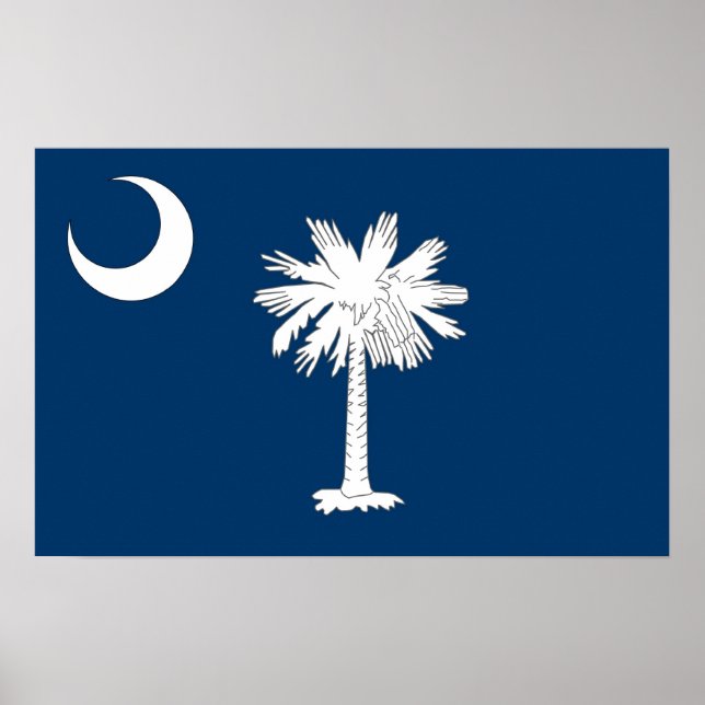 Poster med Flagga av South Carolina, USA (Framsidan)