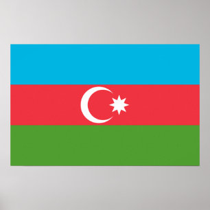 Poster med Flagga Azerbajdzjan