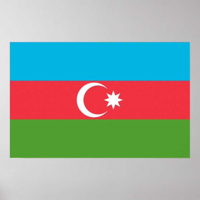 Poster med Flagga Azerbajdzjan (Framsidan)
