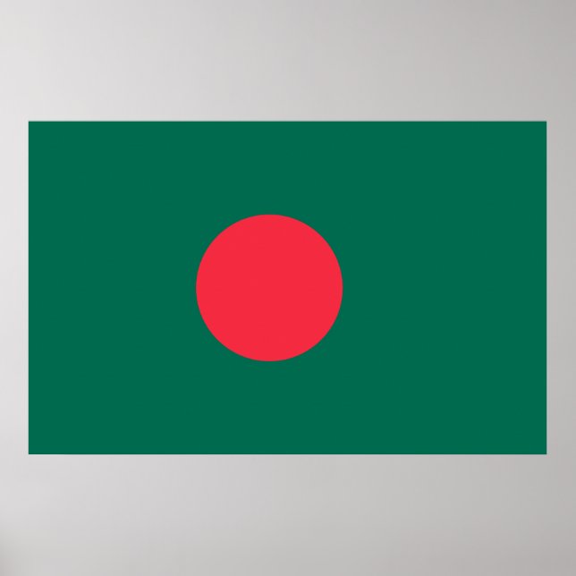 Poster med Flagga Bangladesh (Framsidan)