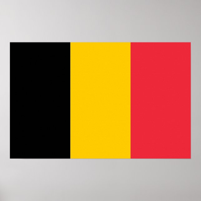 Poster med Flagga Belgien (Framsidan)