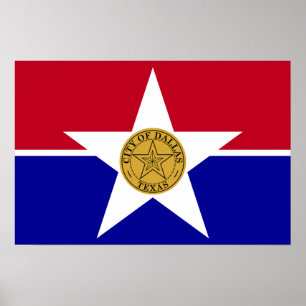 Poster med Flagga Dallas, USA