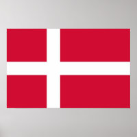 Poster med Flagga Danmark