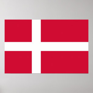 Poster med Flagga Danmark