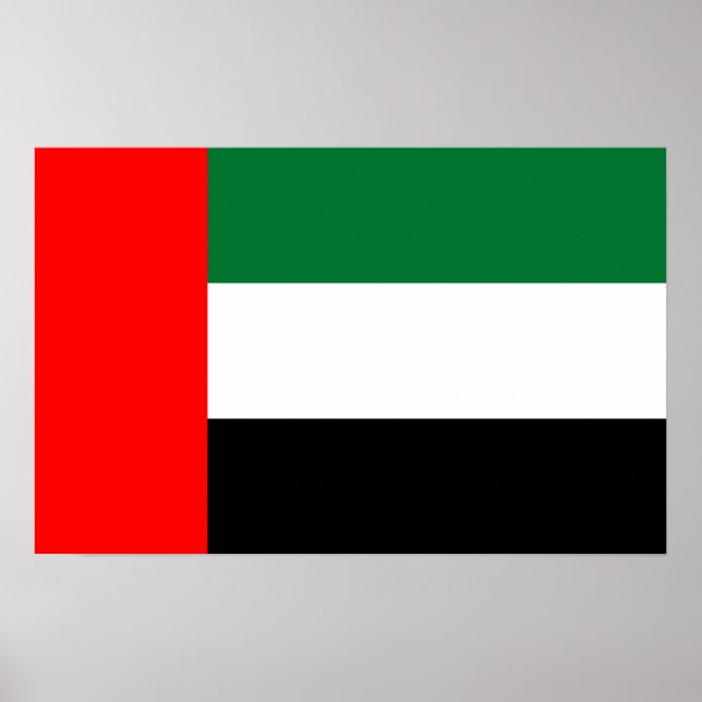 Poster med Flagga från Förenade Arabemiraten (Framsidan)