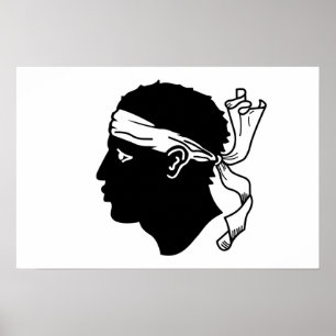 Poster med Flagga från Korsika, Frankrike