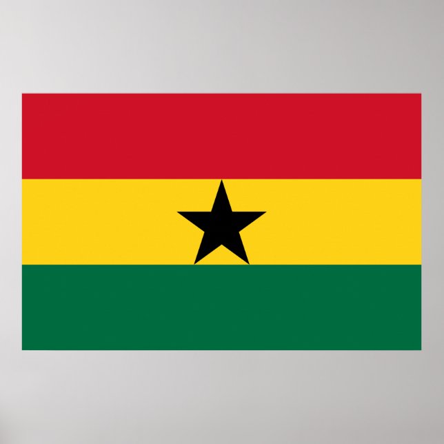Poster med Flagga Ghana (Framsidan)