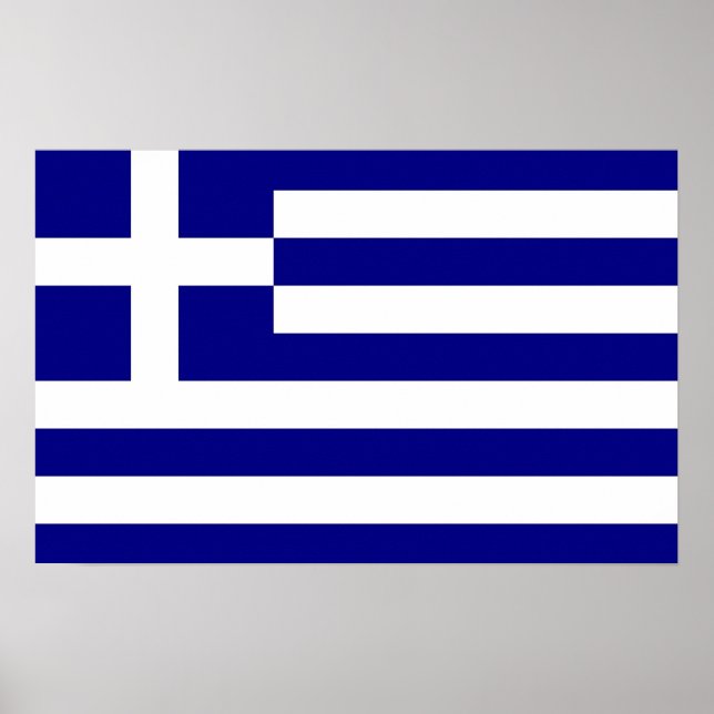 Poster med Flagga Grekland (Framsidan)