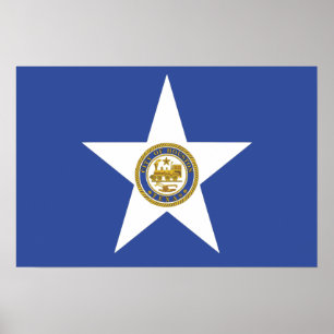 Poster med Flagga Houston City, USA