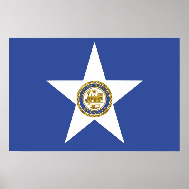 Poster med Flagga Houston City, USA (Framsidan)