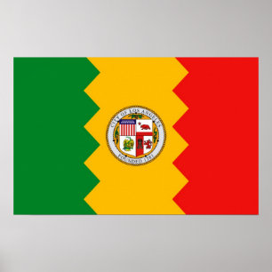 Poster med Flagga i Los Angeles, Kalifornien, USA.