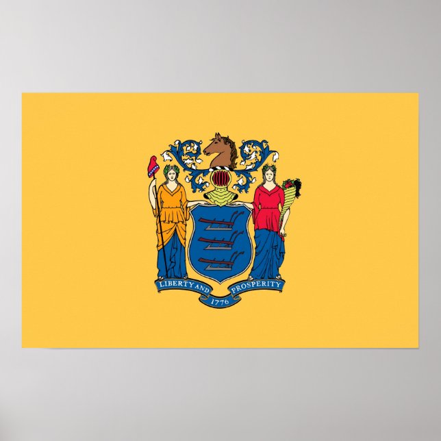 Poster med Flagga i New jersey, USA (Framsidan)
