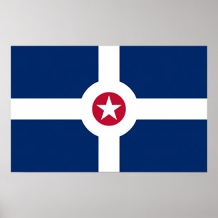 Poster med Flagga Indianapolis, Förenta staterna