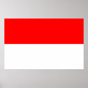 Poster med Flagga Indonesien