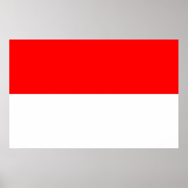 Poster med Flagga Indonesien (Framsidan)