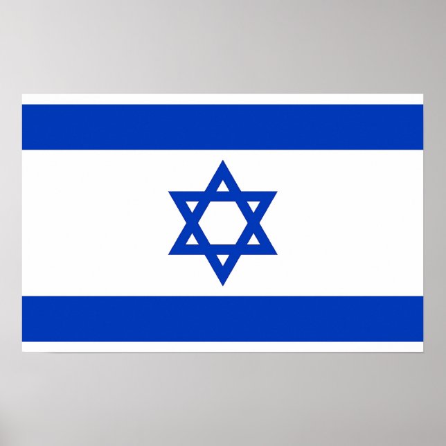 Poster med Flagga Israel (Framsidan)