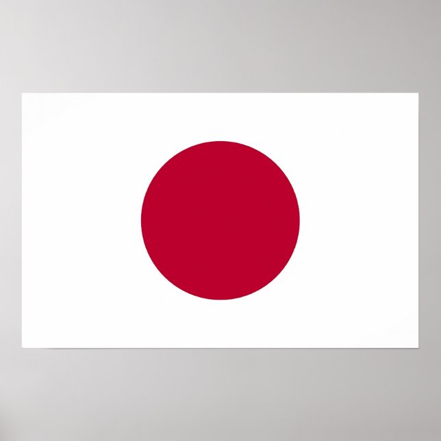 Poster med Flagga Japan (Framsidan)