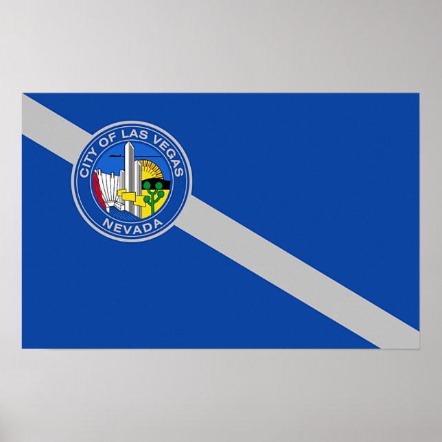 Poster med Flagga Las Vegas, Nevada, USA (Framsidan)