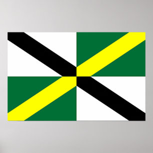 Poster med Flagga Monterey, Kalifornien, USA