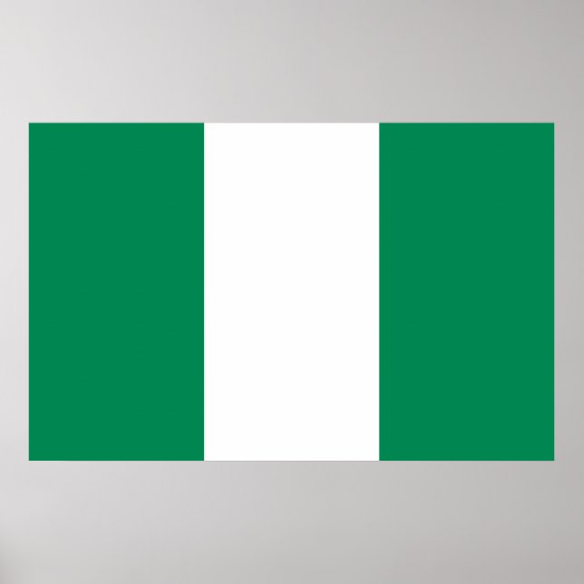 Poster med Flagga Nigeria (Framsidan)
