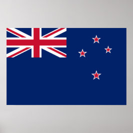 Poster med Flagga Nya Zeeland