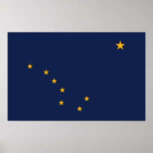 Poster med Flagga of Alaska, USA.