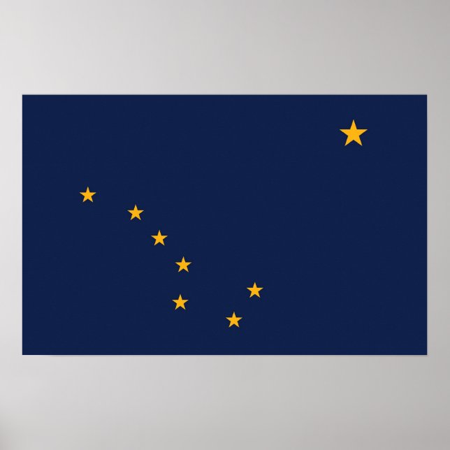 Poster med Flagga of Alaska, USA. (Framsidan)