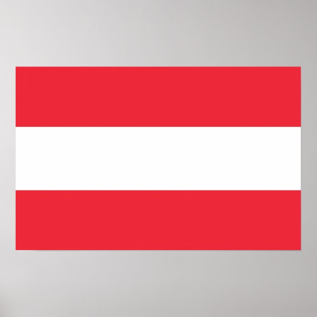 Poster med Flagga Österrike (Framsidan)