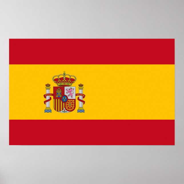 Poster med Flagga Spanien (Framsidan)