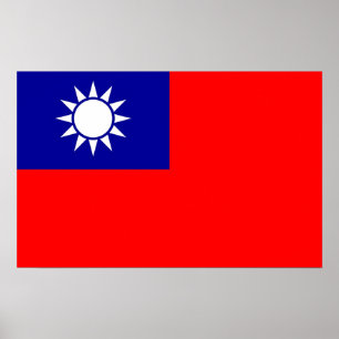Poster med Flagga Taiwan