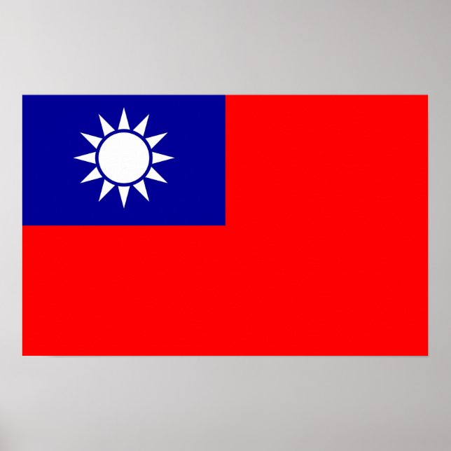 Poster med Flagga Taiwan (Framsidan)