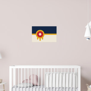 Poster med Flagga Tulsa, Oklahoma