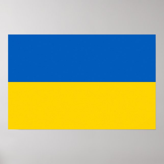 Poster med Flagga Ukraina (Framsidan)