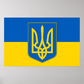 Poster med Flagga Ukraina
