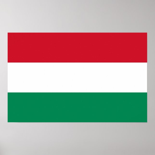 Poster med Flagga Ungern (Framsidan)