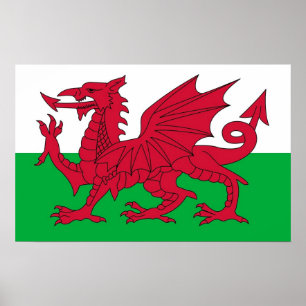 Poster med Flagga Wales