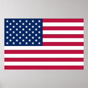 Poster med Förenta staternas Flagga