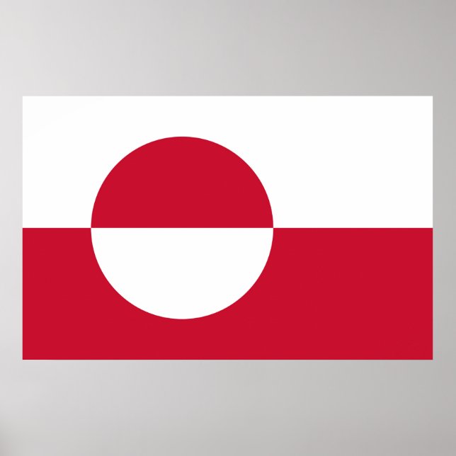 Poster med Grönlands Flagga (Framsidan)