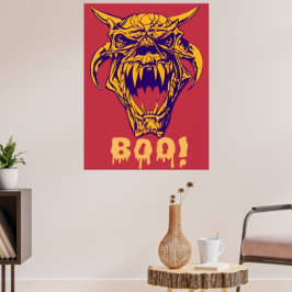 Poster med häftig monster BOO Halloween-skaskdesig