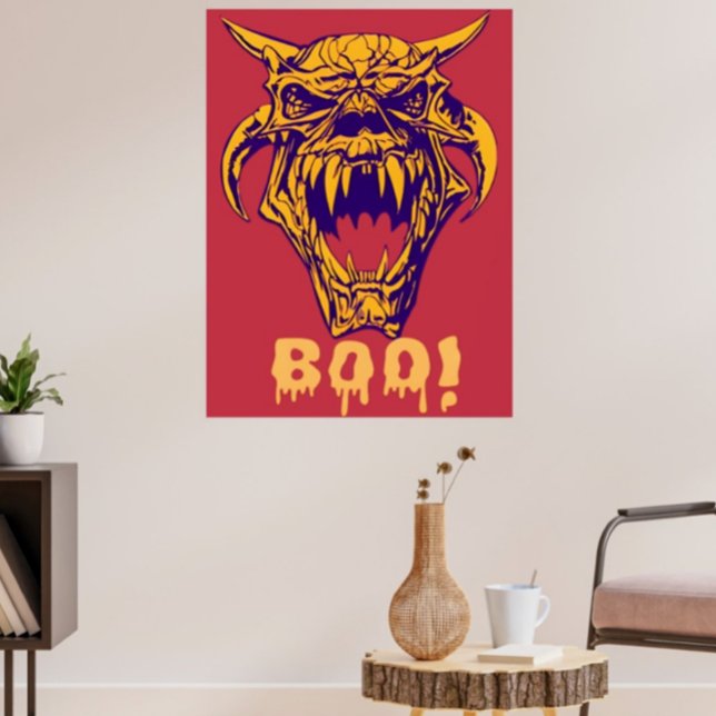 Poster med häftig monster BOO Halloween-skaskdesig (Skapare uppladdad)