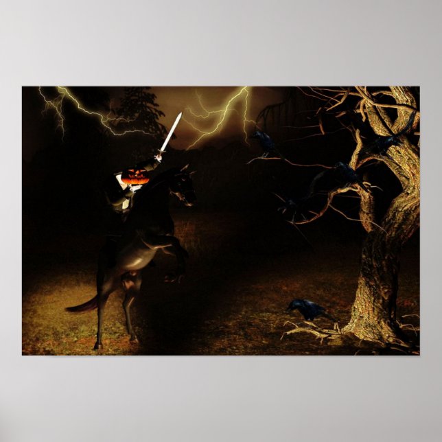 Poster med högstelt horseman Halloween (Framsidan)