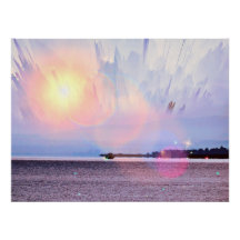 Poster med imponerande havsvy