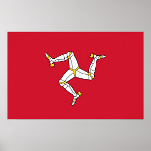 Poster med Isle of Man Flagga, Förenade kungariket