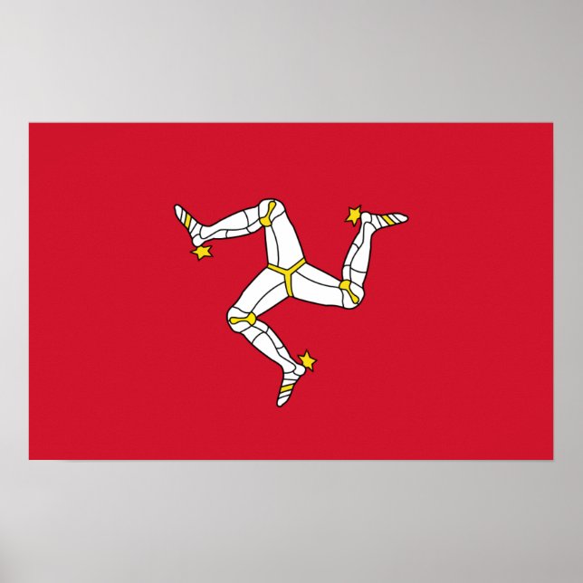 Poster med Isle of Man Flagga, Förenade kungariket (Framsidan)